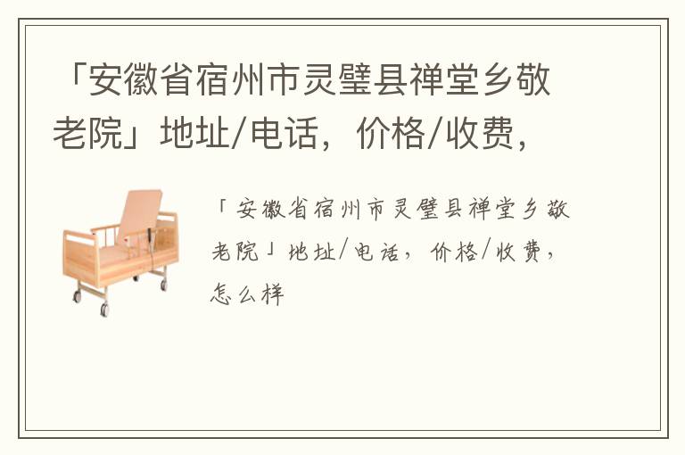 「宿州市灵璧县禅堂乡敬老院」地址/电话，价格/收费，怎么样