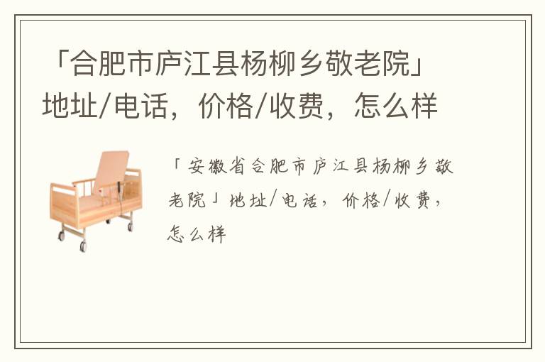 「合肥市庐江县杨柳乡敬老院」地址/电话，价格/收费，怎么样